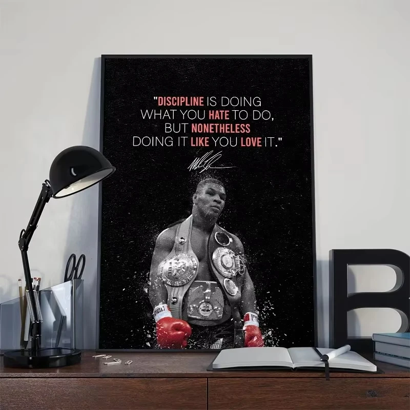 Boxer Wall Art Poster Mike Tyson Muhammad Ali Motivational Quote Home Decor Pictures Prints Canvas Painting Living Room Decor