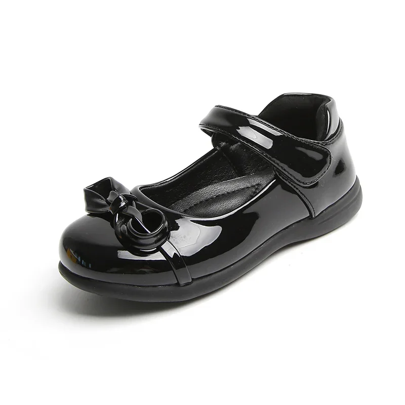 

Girls Leather Shoes for Children Wedding Dress Princess School Shoes Kids Summer Bow-knot Black Student Sandals Korean Fashion