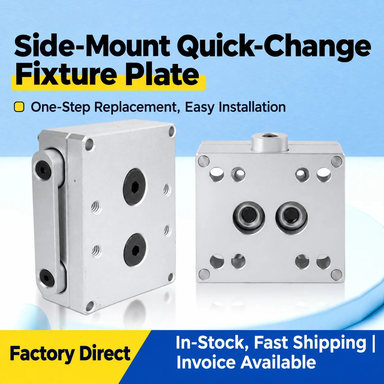 EOAT Quick Change Plate Set for 90 Degree Tilt Swivel Mount Base Adapter Unit Side Tooling Plate for Robot Arm Gripper