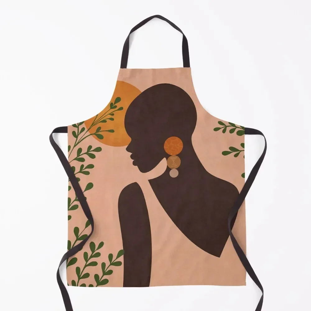 

Beautiful African Woman Silhouette. Afro Woman.Boho style. Apron Kitchen Handle For Women cooks clothes Apron