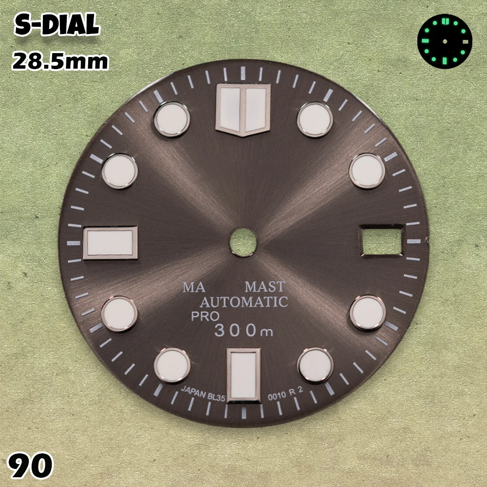 NG S Logo 28.5mm Enamel Sunray SUB/SKX007 Dial Green  NH36/NH35 Movements Men's Watch Modification Accessories Repair Parts