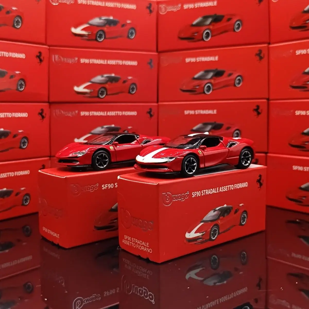 

1/64 Ferrari SF90 alloy sports car model casting metal toy car, car model simulation sound and light collection children's gift