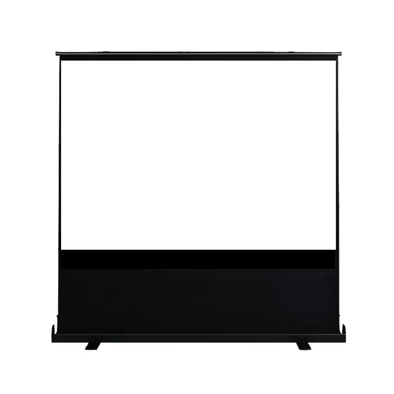 Factory Mobile Portable 84 Inch 16:9 Floor Standing Lifting Manual Pull-up Projection Screen Home Office HD Projector Screen