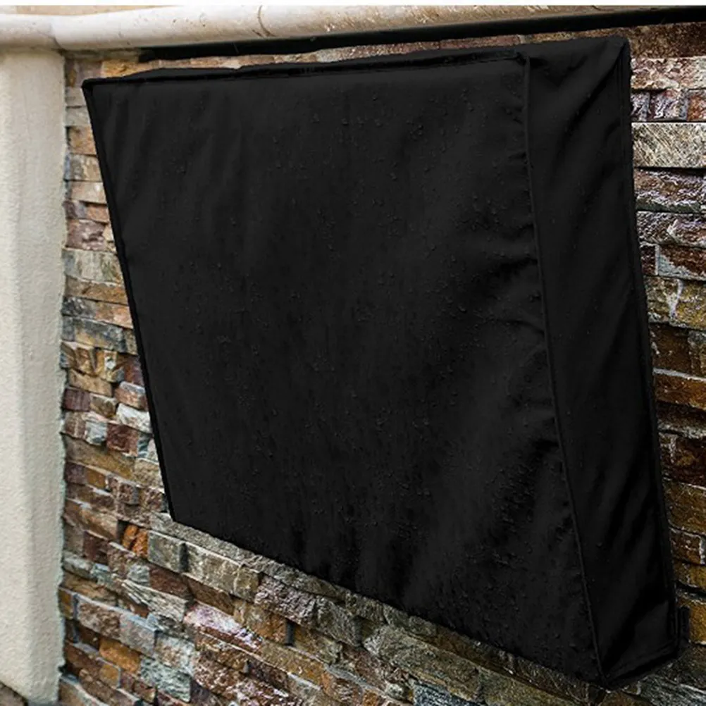 Outdoor TV Cover 55-58 Inches Heavy Duty Weatherproof Dustproof Double Stitched Strap Closure Includes Microfiber Cleaning Cloth