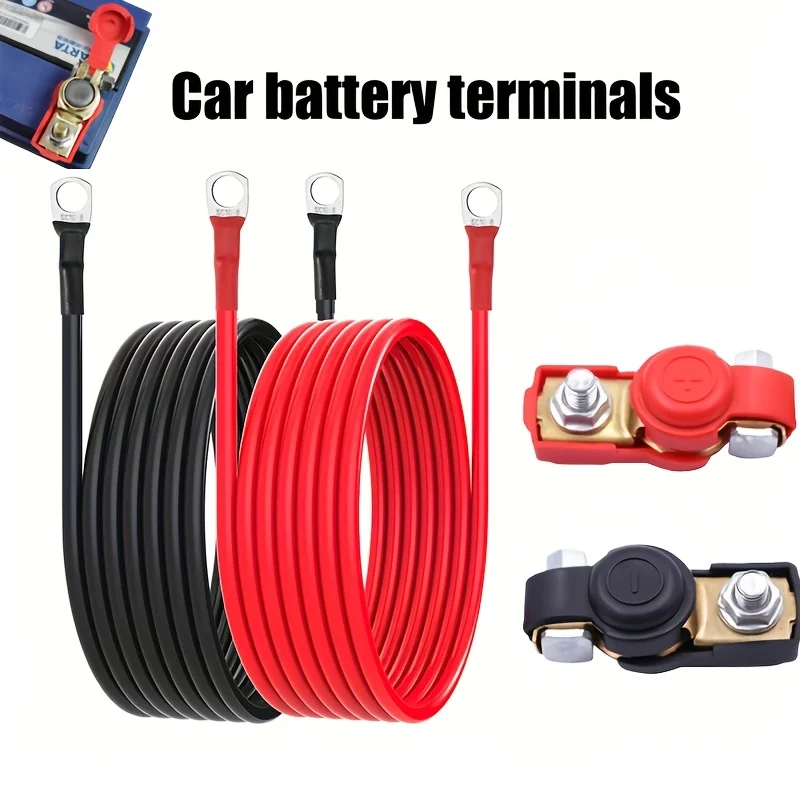 

D2 10AWG Heavy Duty Car Battery Terminal Copper Inverter Connector Positive Negative Auto Starting Clamp for Motorcycle Truck