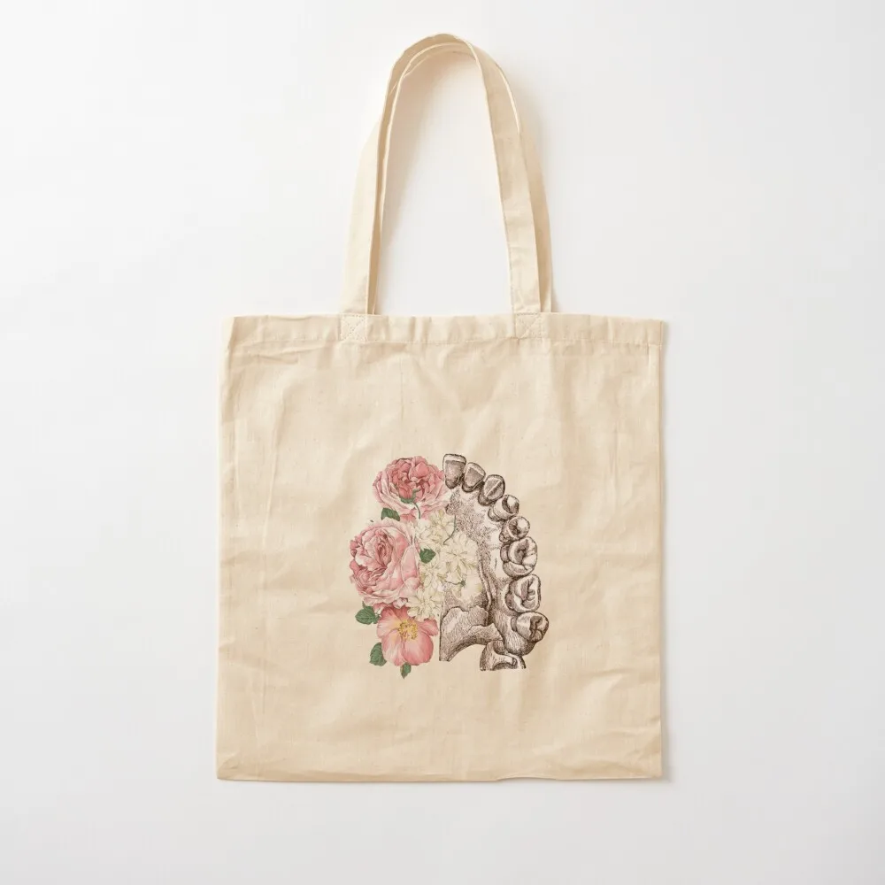 

Maxilla with pink flowers - Dental Tote Bag reusable shopping bags eco bag folding cloth bag woman tote men