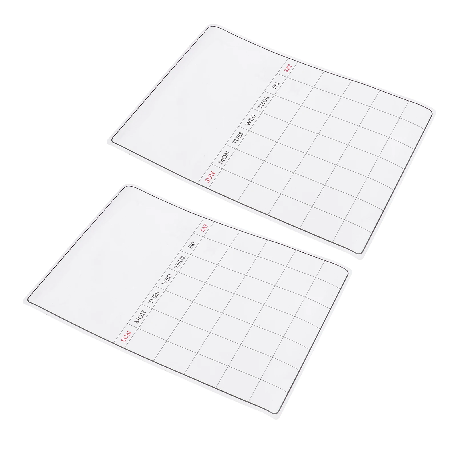 

2pcs Magnetic Schedule Board Fridge Message Board Writable Erasable Planner Reusable Rubber Material Home Office