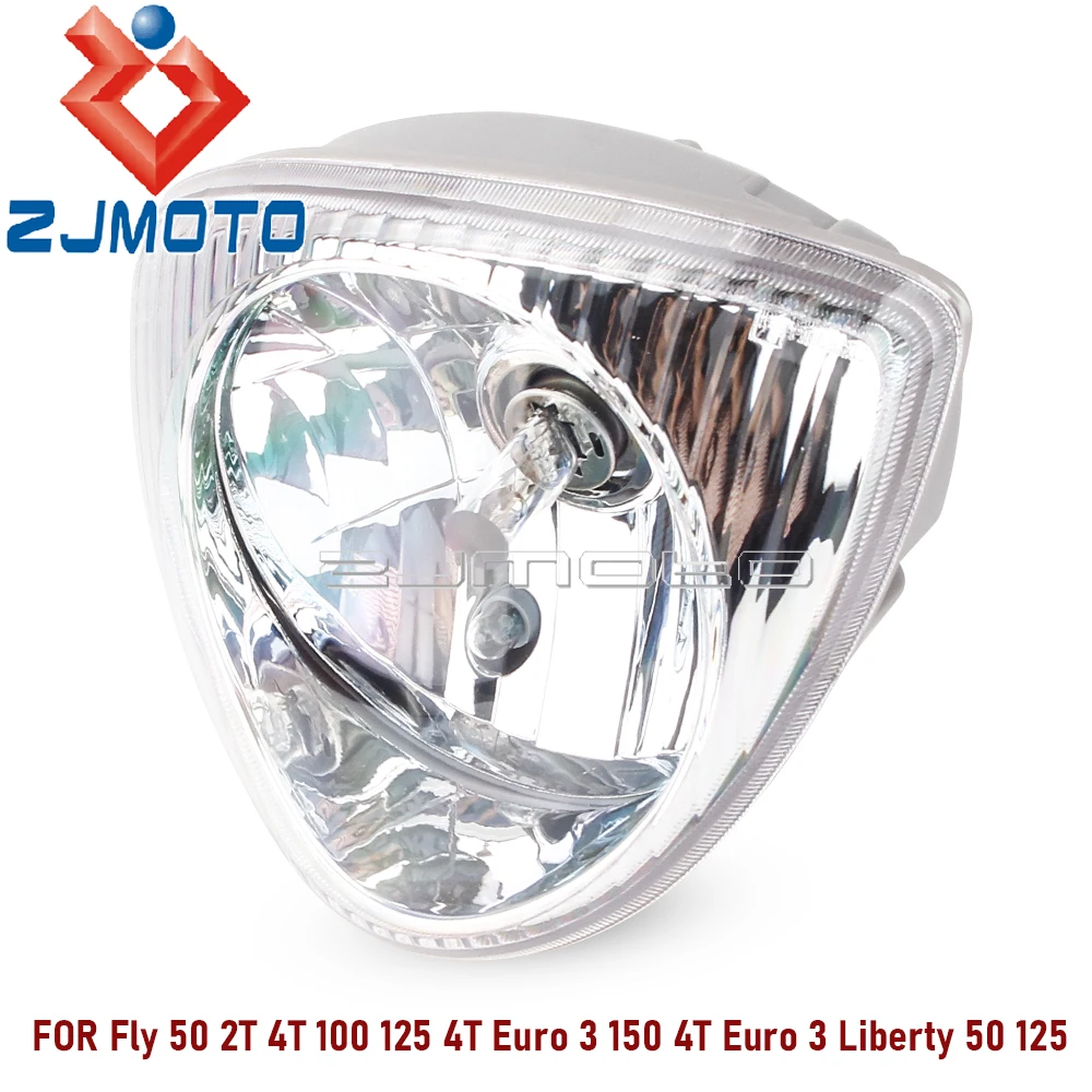 12V Motorcycle Front Headlight Scooter Headlamp HI/LO Beam Bulb Head Lamp For Piaggio Fly 50 100 125 2T 4T Euro 3 Liberty 50 125