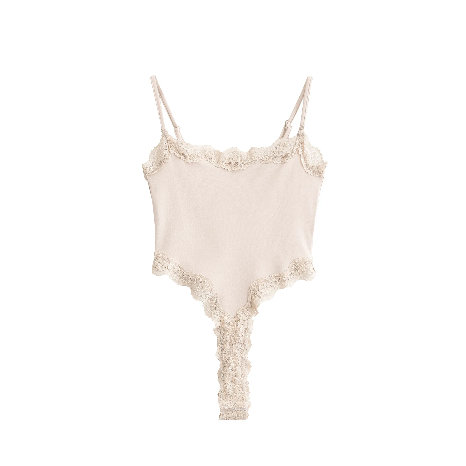 Sexy Bodysuit Tops For Women 2025 Summer Y2k Clothes Lace Panel BodySuits Women Solid Color Cami Bodysuit Backless Lace Top Pink image 5