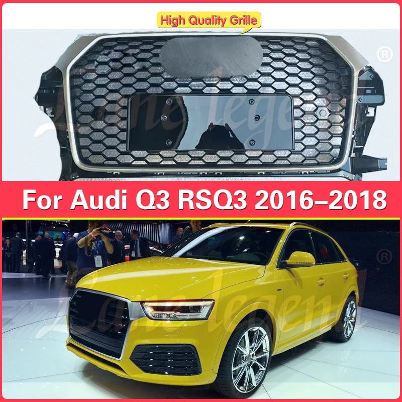 

Modified For Q3 Grill Mesh For Q3 SQ3 2016 2017 2018 Racing Grills Front Bumper Grilles Mesh Cover Front Grills Grille For Trims