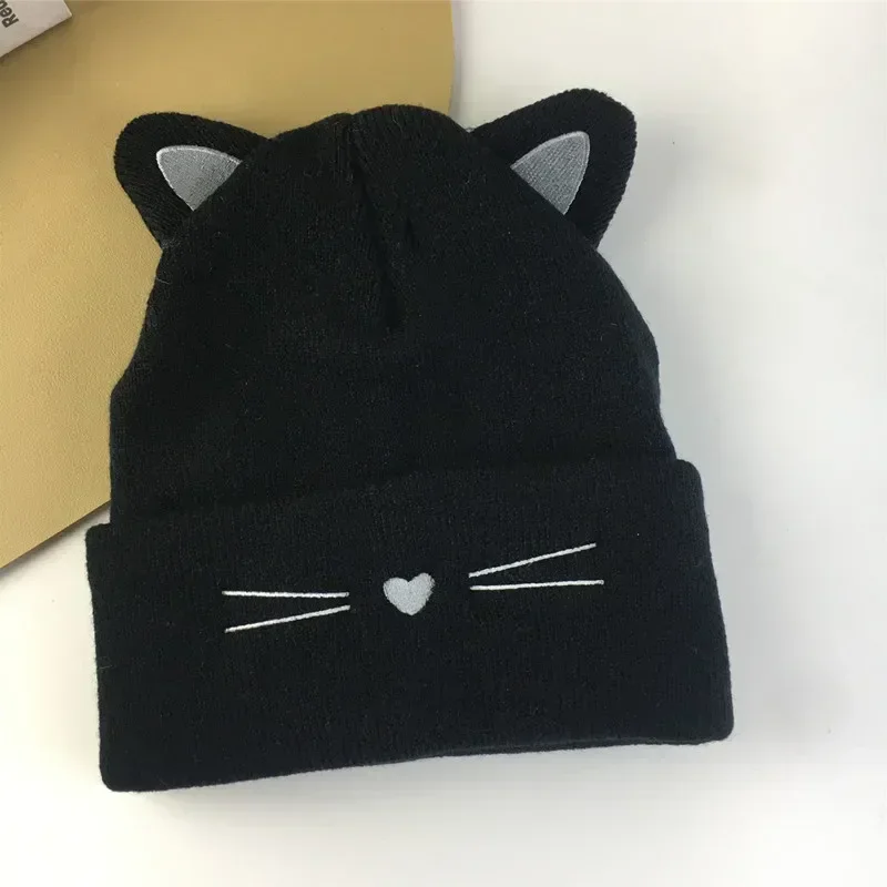 Autumn Winter Hat for Toddler European Style Lovely Animal Cat Beanie for Toddler Boy Girl Warm Elastic Baby Hat for 1-5 Year