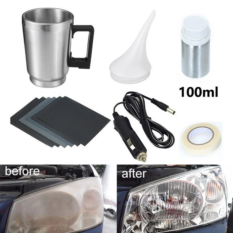 Car Headlight Lens Restoration Kit Headlamp Lens Oxidation Restore Scratch Removal Polishing Cleaning Tools