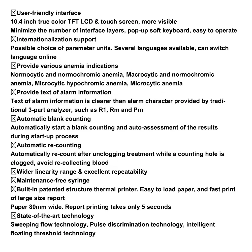 Clinical Analytical Instruments Blood Cell Counter CBC Machine Automatic Semi Auto 3 Part Hemogram Hematology Analyzer