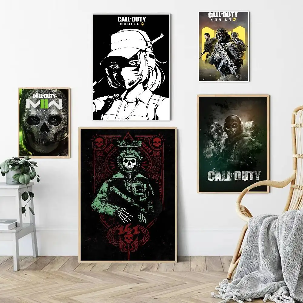 GAME Call Of Duty Cartoon Anime Poster Watercolor Art Kids Room Decoration Wall Hanging Painting Kids Gift
