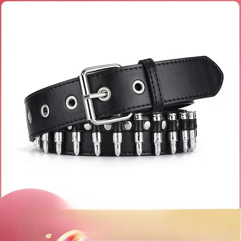 

Прочный пояс с полыми заклепками для девочек в стиле панк; Модный кожаный регулируемый женский черный ремень в стиле панк с инкрустацией в готическом стиле