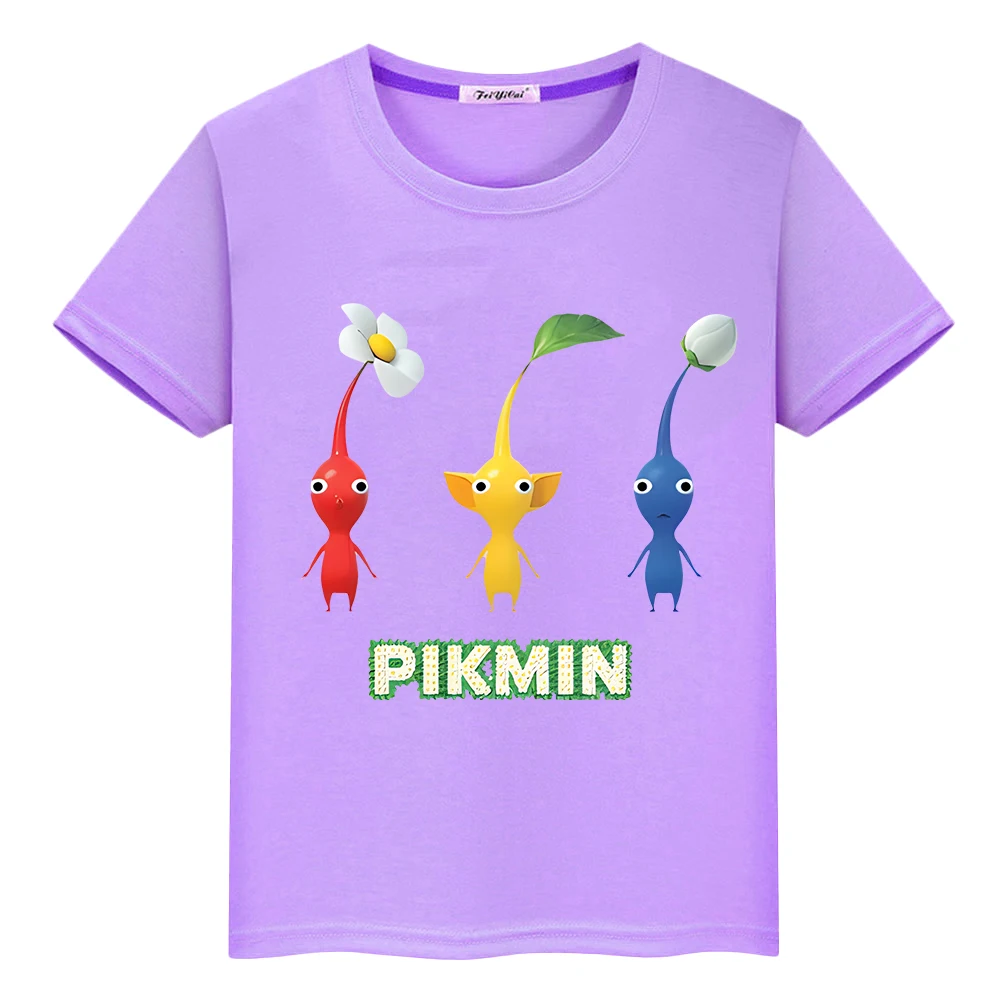 

Pikmin cartoons Short Print 100%Cotton T-shirt anime Tees boy girl clothes pride tshirt Tops y2k Summer Cute Tshirt kids Day gif