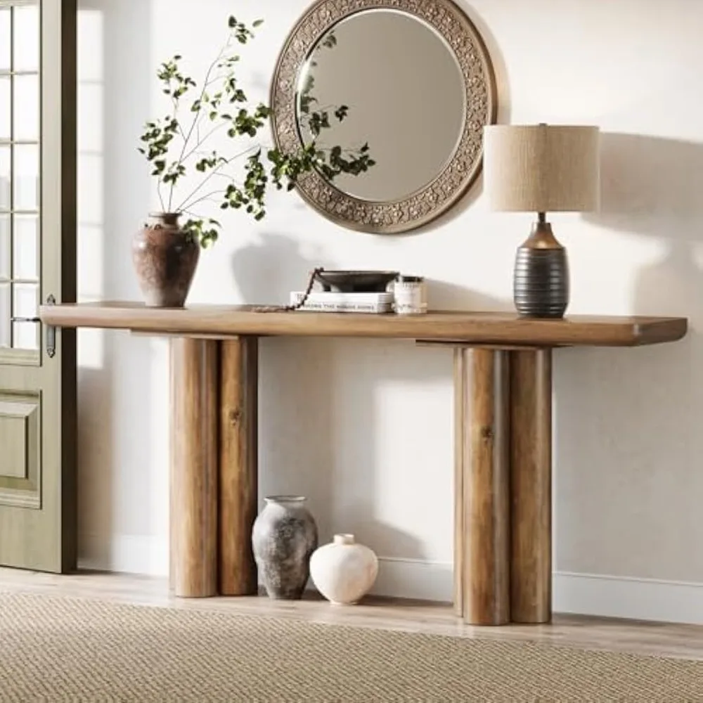 

70.9-Inch Extra Long Console Table, Farmhouse Wood Sofa Table Behind Couch, Rustic Narrow Entryway Table for Living Room, Hallw