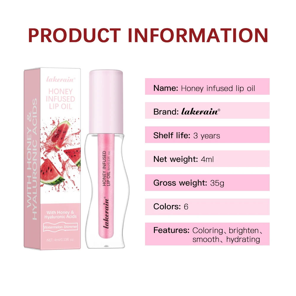 Fruit Lip Balm Oil Moistens Jelly Lip Gloss Honey Juice Lip Gloss Transparent Glass Lip Gloss Lip Protection Essence