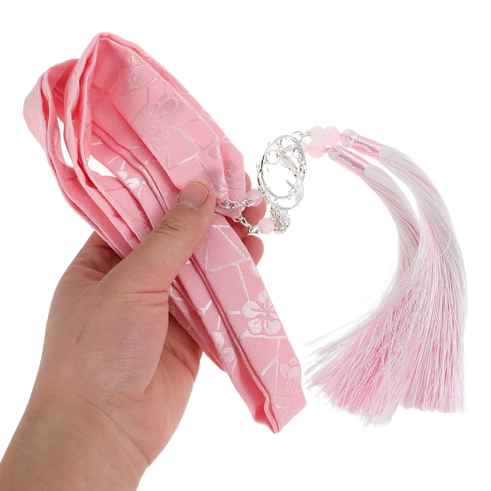 

Светло-розовая повязка для волос в стиле Ханьфу с шелковыми кисточками, в старинном китайском стиле, традиционные аксессуары для волос для культурных мероприятий и костюмов