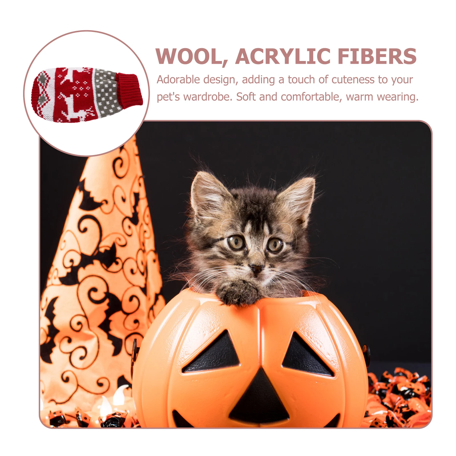 

Christmas Pumpkin Sweater Warm Soft Comfortable Dog Xmas Sweater Knitted Puppy Winter Clothes Puppy Knitted Costume