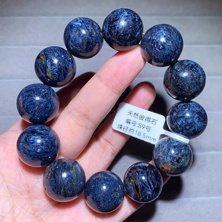 Natural Blue Pietersite Big Round Beads Bracelet 18mm 19mm Stretch Jewelry Pietersite Stone From Namibia AAAAAA