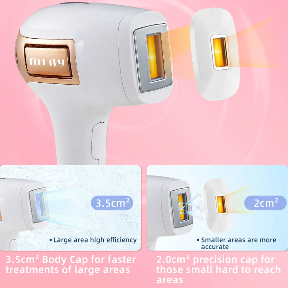 Mlay ชุดหูฟัง T5เครื่องกำจัดขนเลเซอร์เย็น IPL แบบพกพาเครื่องกำจัดขนแบบบิกินี่มีแฟลชสำหรับกำจัดขนแบบ500000ช็อต
