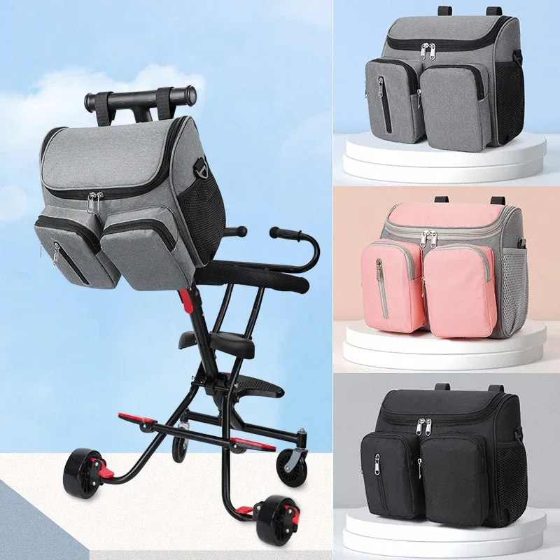 

Diaper Bags Baby Walking Stroller Bag Multi-Functional Water-Repellent Moisture-Proof Bottle Storage Bag Cart Hanging Backpack