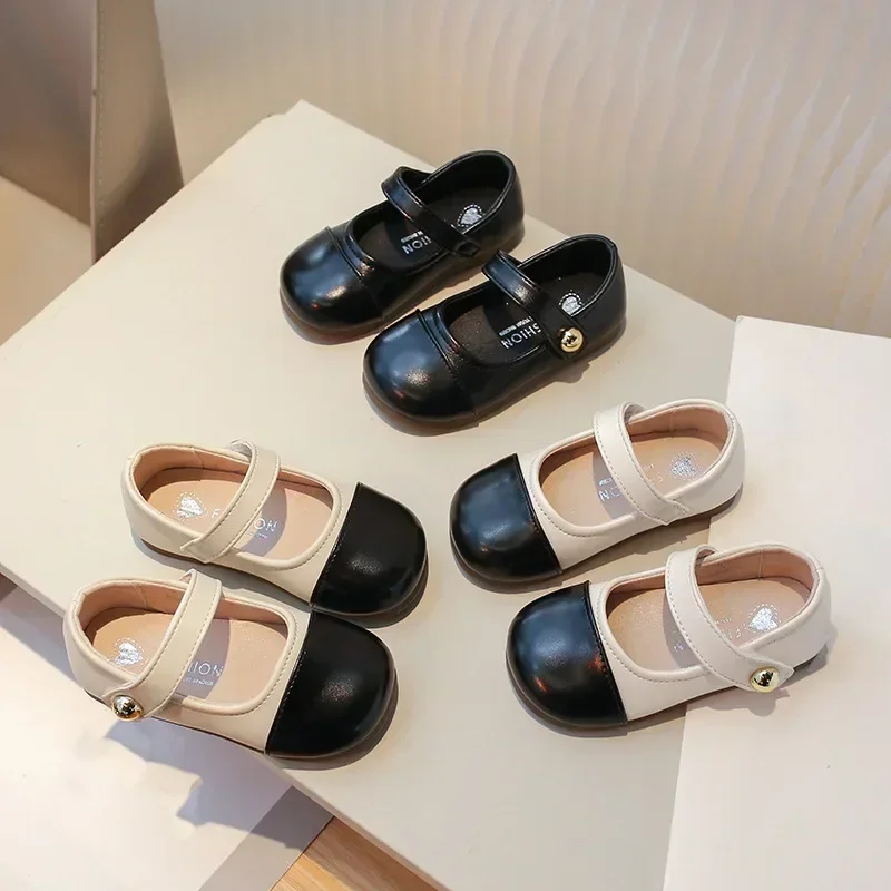 

Детская обувь принцессы в лаконичном стиле, детская обувь на плоской подошве для отдыха, мягкая гибкая весенняя обувь из лакированной кожи для девочек