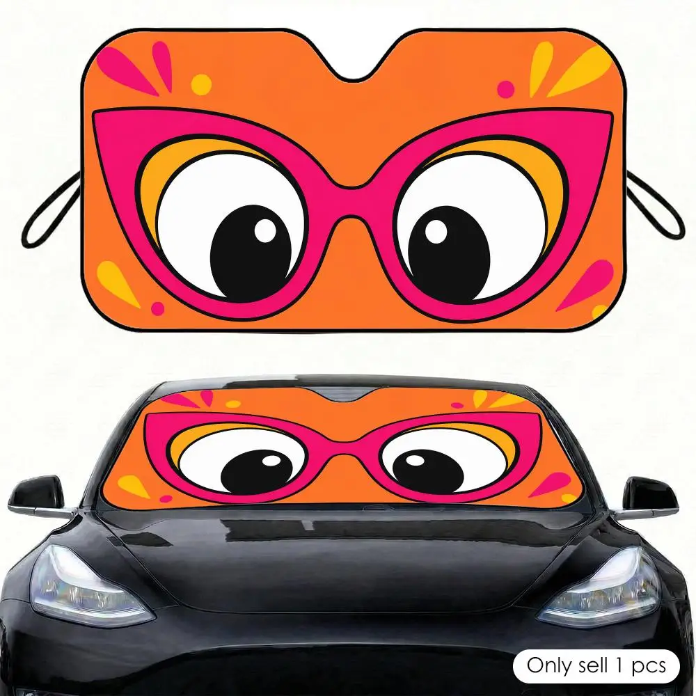 

Funky Glasses Sun Visor Portable Car Front Windshield Sun Curtain Heat Insulation Auto Sun Protection Accessory
