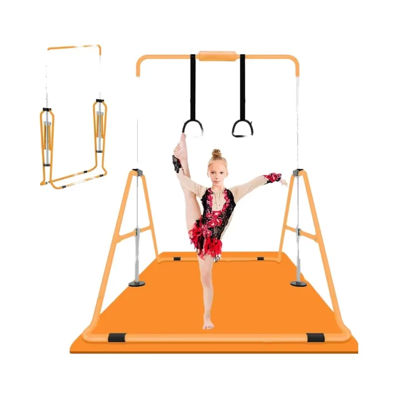 Expandable Gymnastics Horizontal Bars Kids Adjustable Height Junior Training Kip Bar Folding Gymnastic Monkey Bar Home Gym