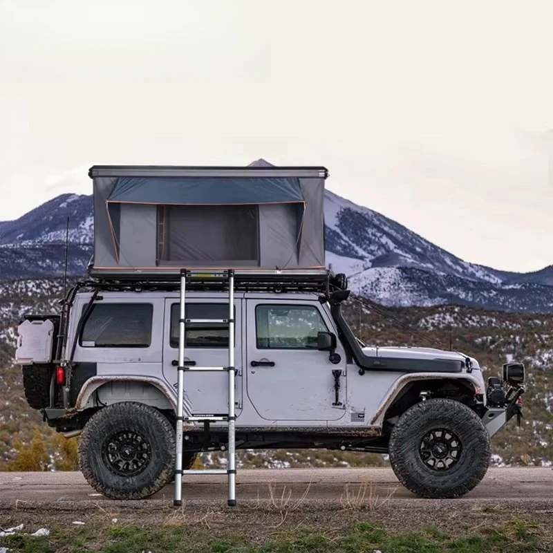 Outdoor Aluminum Alloy Shell Rooftop Tent Quick Automatic Opening Four-Season Double Layer Easy Install Camping Car SUV Roof Top 2