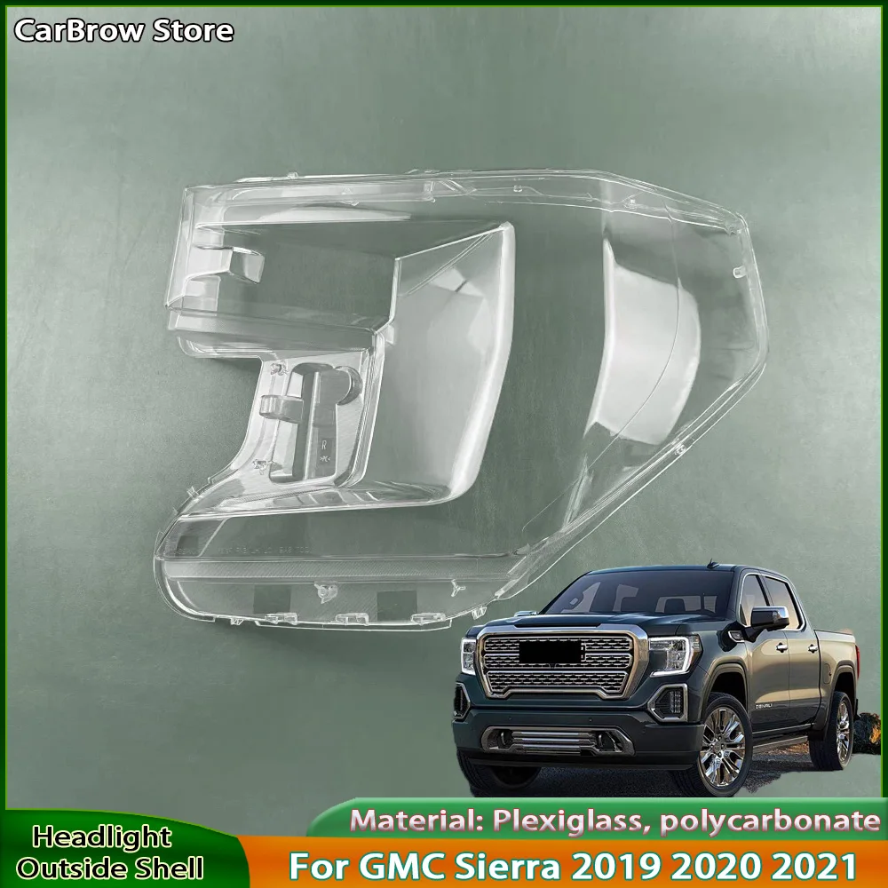 

Корпус фары, линза из плексигласа для GMC Sierra 2019 2020 2021, крышка передней фары, прозрачный абажур из ПК