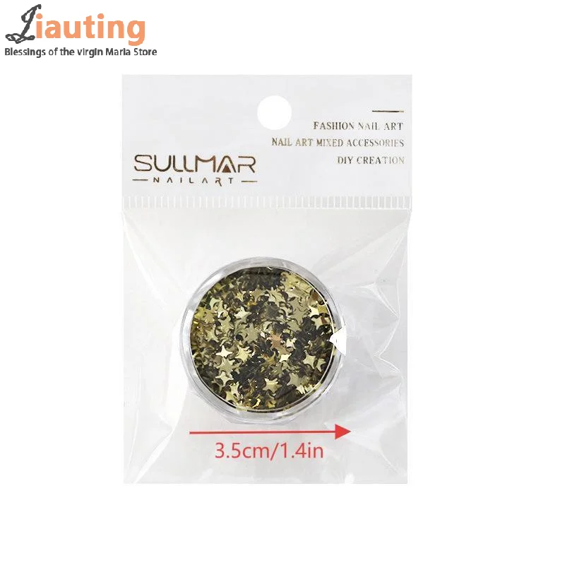 1Jar 2mm Star Nail Glitter Four Cornered Star Nail Glitter Shimmering Glitter Starburst Sequin Nail Art Decorative Materials