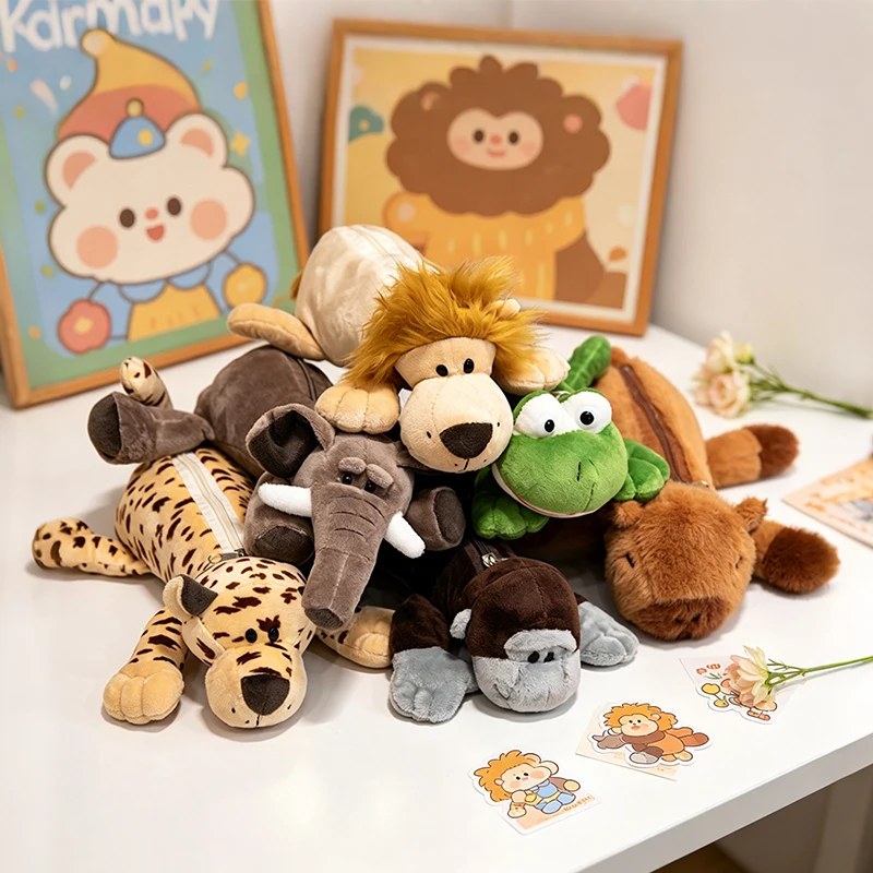 Cute Cartoon Animal Pencil Case Kawaii Candy Bag Pen Pouch Back to School Stationery Organizer Student Gift Kids Girls Boys 26cm