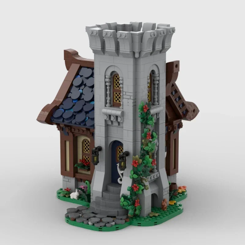 Castelo medieval modelo moc tijolos de construção casa e torre tecnologia blocos modulares presentes brinquedos natal diy conjuntos montagem