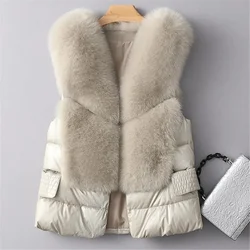 Vest Coat new Autumn Short Down Jacket Women Iimitation Fox Fur Vest Female Winter Wear Vest OutCoat waistcoat Sleeveless Coat