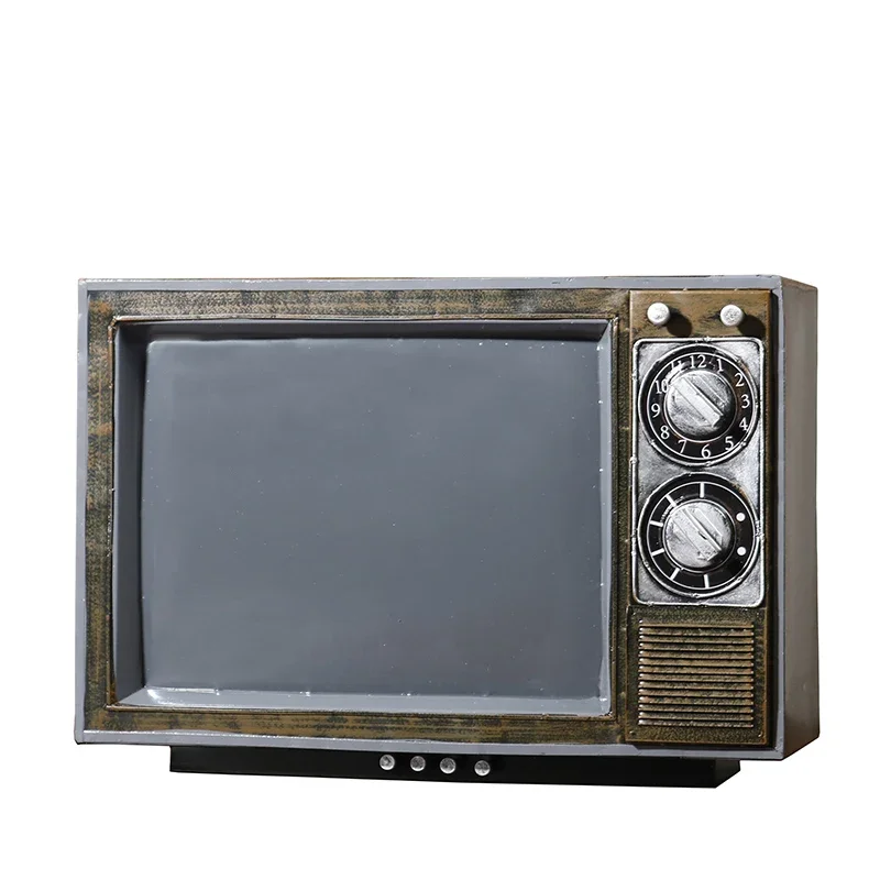 Retro nostalgic vintage TV black and white TV model props