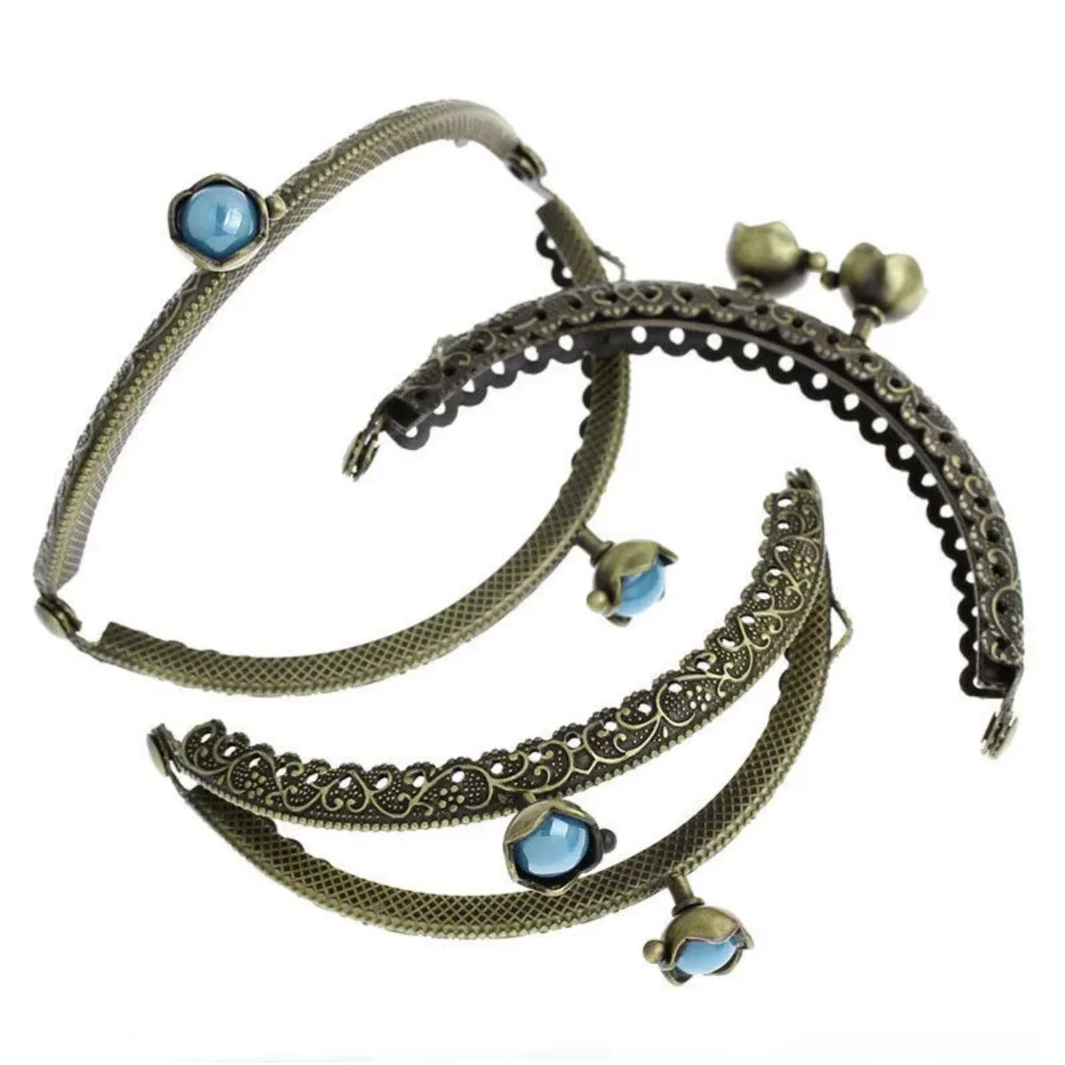 30Pcs Vintage Bronze Tone Arch Frame Kiss Clasps Lock Purse Bag Handbag Handle 10.5cm DIY Handicrafts Accessories Material Pack