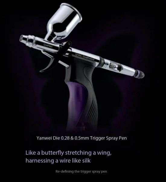 Swallowtail Butterfly Trigger Spray Pen 0.28 & 0.5 Dual Caliber Model Spray Coloring Spray Pen