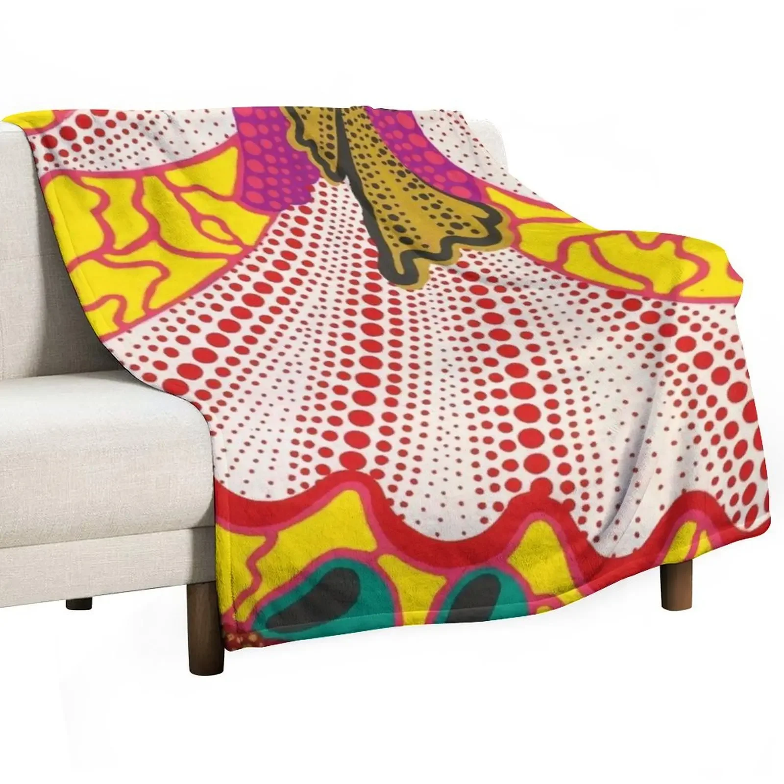 yayoi kusama art Throw Blanket Fashion Sofas Hair Blankets