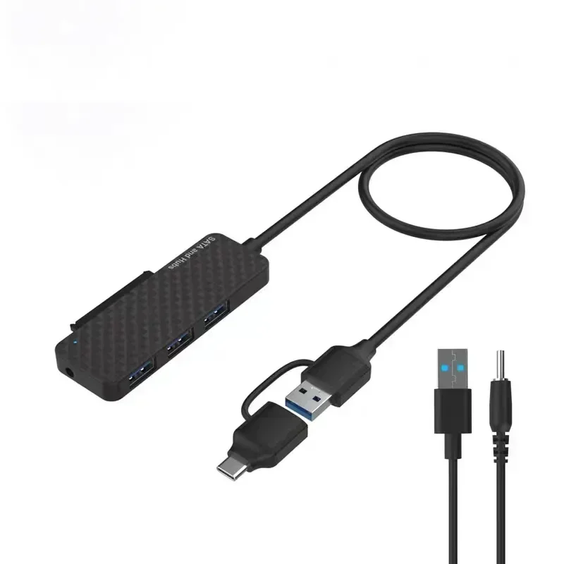 Câble adaptateur de disque dur USB 3.0 Type-C vers SATA SSD, 5Gbps, transmission de données à grande vitesse, 22 broches, convertisseur HUB USB pour disque dur de 2.5 pouces