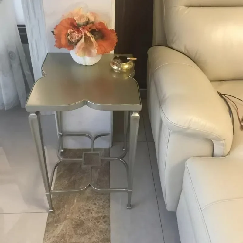 

Solid wood edge corner square modern simple sofa side table small coffee table