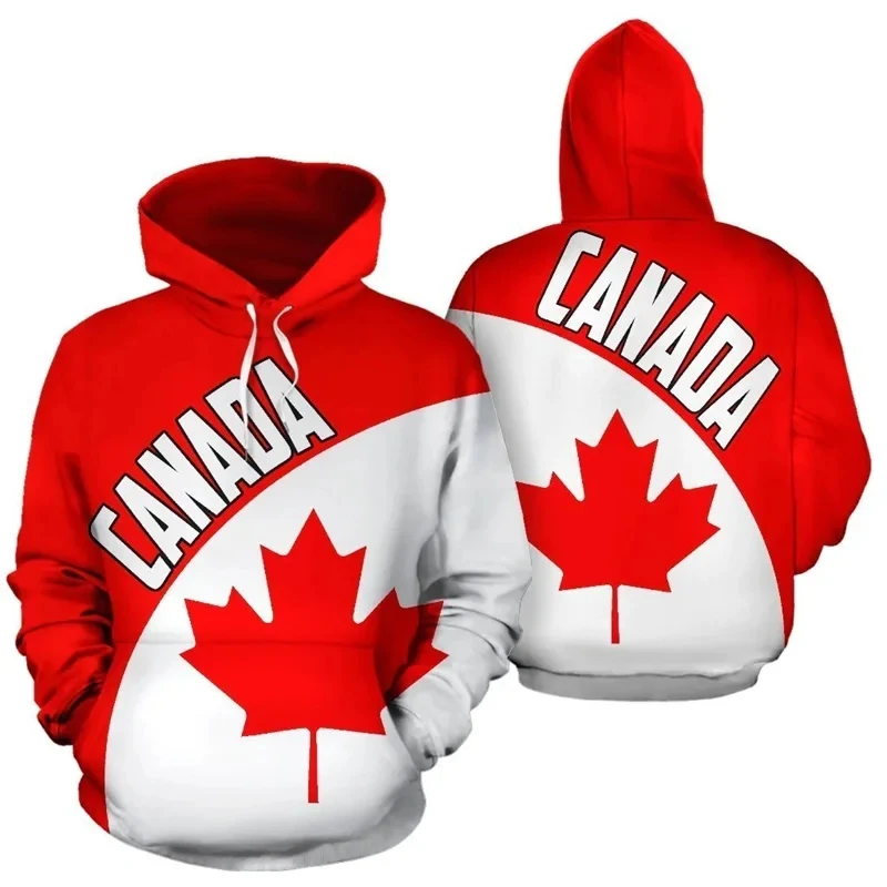 Men's autumn and winter fashion sportswear Canadian flag 3D printed hoodie unisex Harajuku street casual sports hoodie K0067