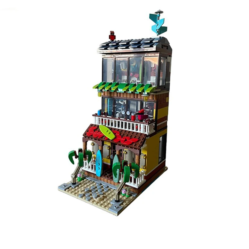 914PCS MOC 서핑 바 & 그릴 모듈 형 대체 빌드 (2x31118) 활기찬 DIY 모델 빌딩 블록 생일 장난감 선물