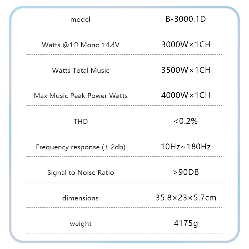 مضخم طاقة عالي للسيارة بحد أقصى 4000 وات من الفئة D مضخم صوت أحادي الاتجاه للسيارة، مكبر صوت مكبر كهربائي أكبر، جهير عميق، دائرة دقيقة