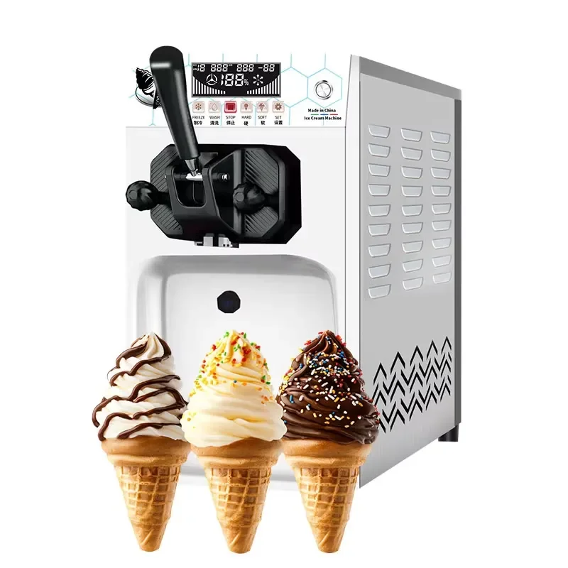 Commercial 8L/H Ice Cream Machine Electric Frozen Yogurt Ice Cream Maker Machine Stainless Steel Mini Ice Cream Machine