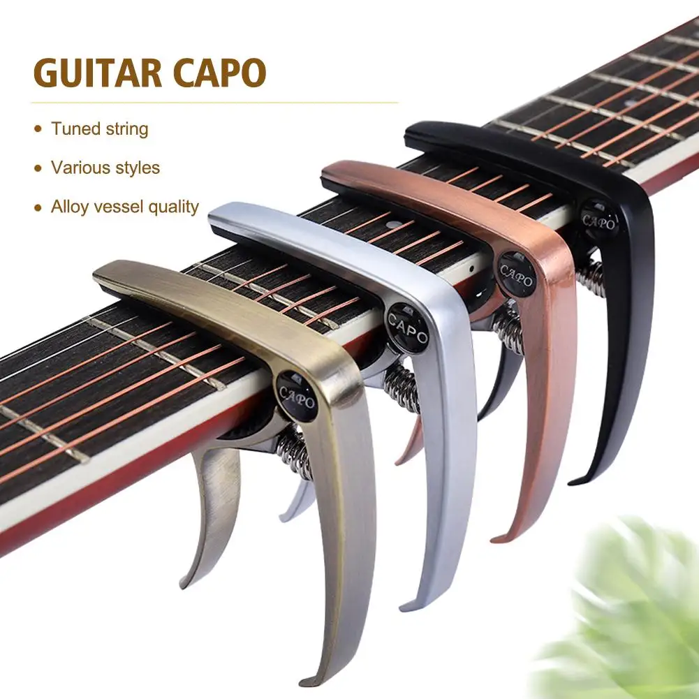 Penjepit Tuner gitar logam campuran aluminium Capo gitar 1 buah Capo pelatuk kunci profesional untuk instrumen musik akustik elektrik F7X3