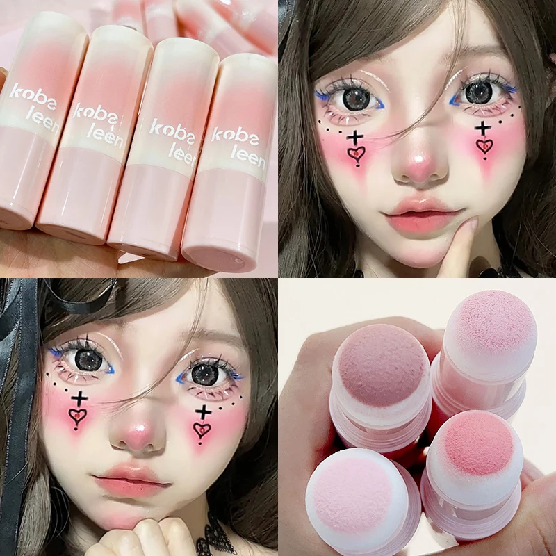 Multi-function Blush Stick Matte Peach Pink Cheek Tint Waterproof Lasting Brightening Face Contour Makeup Blush Powder Cosmetics