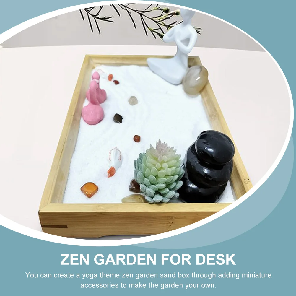 

Zen Garden Kit Micro Landscape Sandbox Decor Garden Sandbox desk Meditation Adornment Sand Table Ornament
