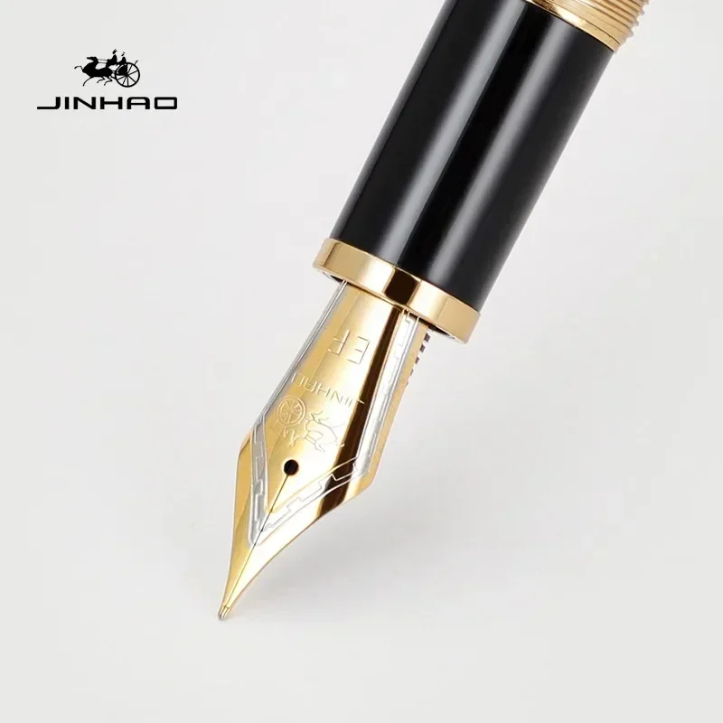 Imagem -04 - Jinhao Caneta-tinteiro com Clipe de Ouro Preto X350 Caneta Luxo ef f m Nib Tinta de Escrita Papelaria Escritório Escola Suprimentos Estudante